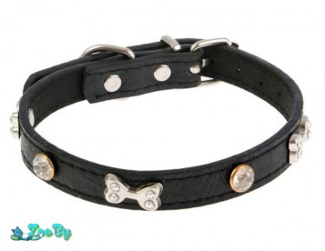 Ошейник 'Косточки и стразы'