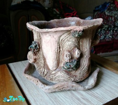 Кашпо для цветов ''Пенёк '' из керамики