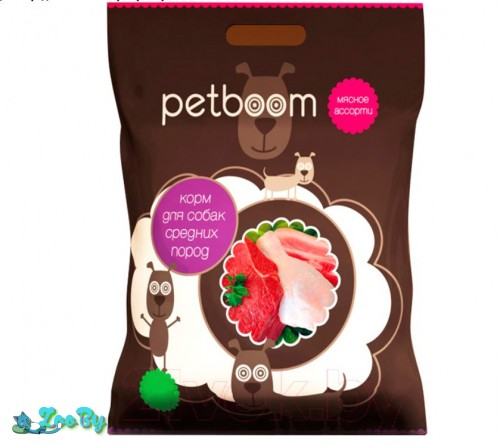 Корм для собак Petboom Для взрослых собак средних пород с мясным ассорти (10кг)
