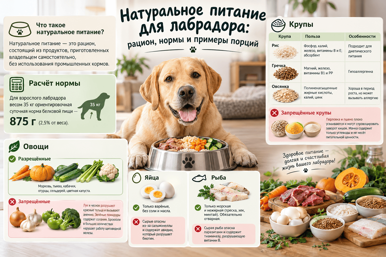 Натуральнаальное питание для лабрадора